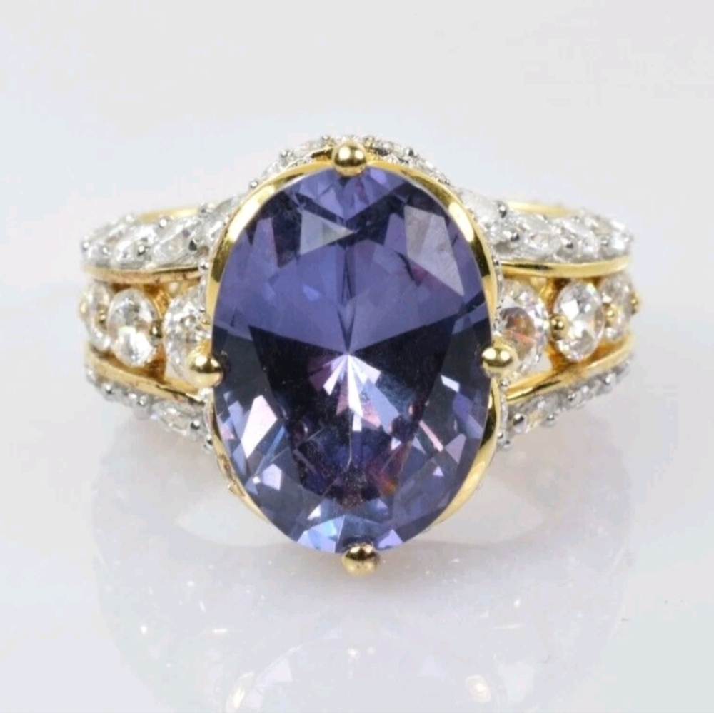 RARE Color Change Sapphire 18k Vermeil Ring Size 6 - Picture 9 of 10